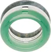 By Pariah Silver & Green Stone Trilogy Stack Ring Set In Silverps / Green