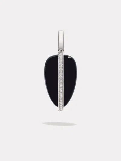 By Pariah Small Diamond Pebble Pendant | Black Onyx & White Gold
