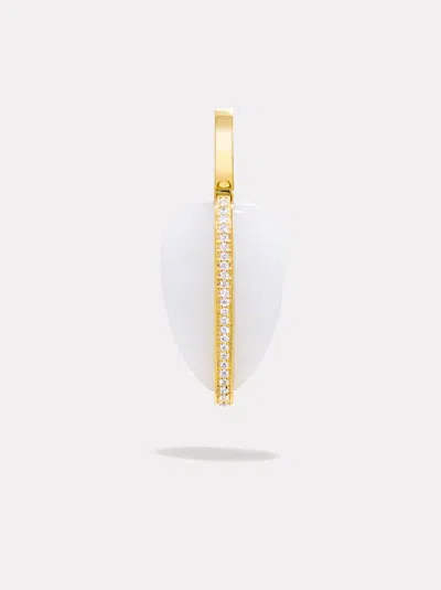 By Pariah Small Diamond Pebble | White Jasper In Gold