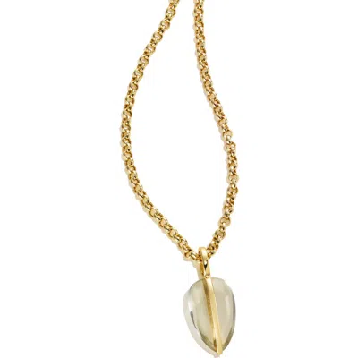 By Pariah Small Pebble Pendant In Green Amethyst