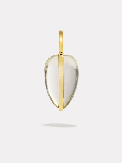 By Pariah Small Pebble Pendant In Green Amethyst | 14k In Gold