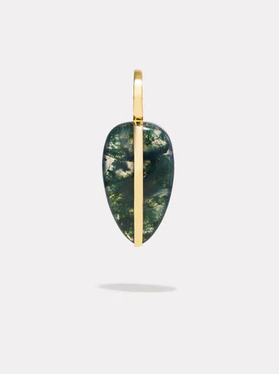 By Pariah Small Pebble Pendant In Moss Agate