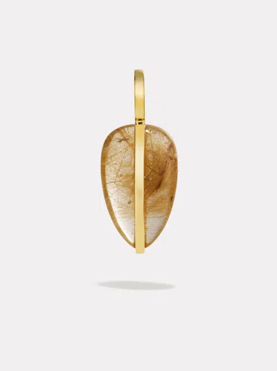 By Pariah Small Pebble Pendant In Rutilated Quartz | 14k In Gold