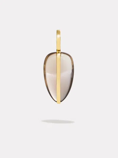 By Pariah Small Pebble Pendant In Smokey Quartz | 14k In Gold