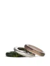 By Pariah Stack Trilogy Agate Rings (set Ot Three) In Multi