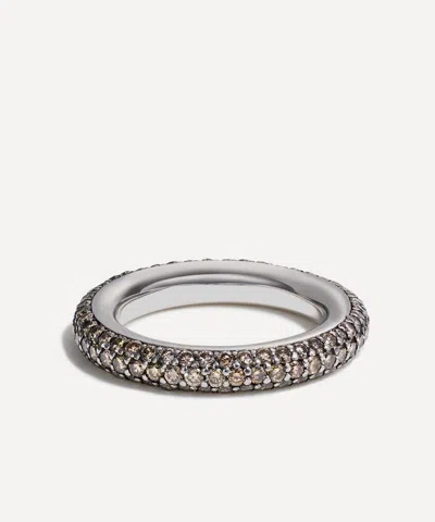By Pariah Sterling Silver Pave Champagne Diamond Ring In Light Grey