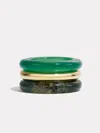 By Pariah Stone Trilogy Gold Stack | Moss Agate & Green Chalcedony In Brown