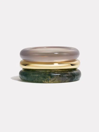 BY PARIAH STONE TRILOGY GOLD STACK | MOSS & GREY AGATE