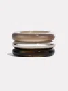 By Pariah Stone Trilogy Stack | Smokey Quartz & Grey Agate In Brown