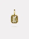 By Pariah Mens 14ct Gold Lumen Octagon Champagne Quartz Pendant In Gold