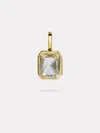 By Pariah Mens 14ct Gold Lumen Octagon White Topaz Pendant In Gold
