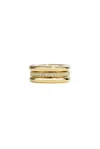 By Pariah Triple Gold Diamond Pinky Stack In Grey