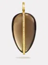 By Pariah Xl Diamond Pebble Pendant In Smokey Quartz | 14k