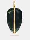 By Pariah Xl Diamond Pebble Pendant | Moss Agate In Green