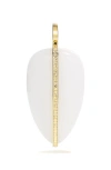 By Pariah Xl Diamond Pebble Pendant In White Jasper