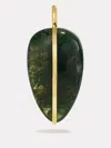 By Pariah Xl Pebble Pendant In Moss Agate | 14k In Green