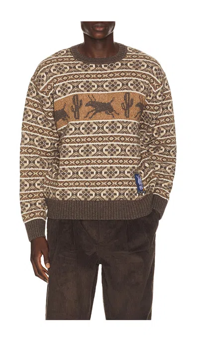 By Parra Cactus Bull Knitted Pullover In Brown