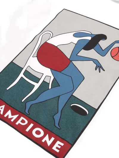 By Parra Champione Cotton T-shirt In White