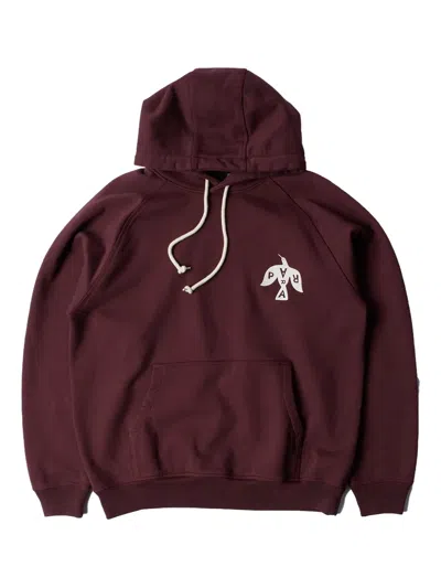 By Parra Crow Logo Hoodie In Burgundy