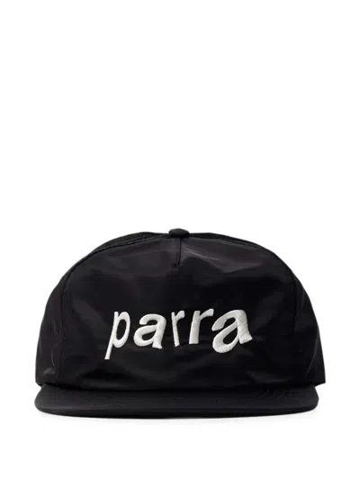 By Parra Distorted 90's Memory Embroidered-logo Cap In Black