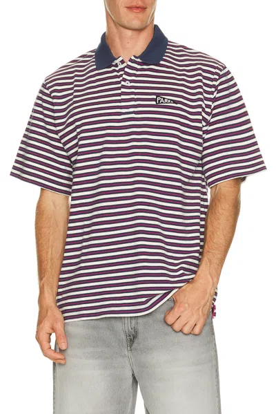 By Parra Flag Striper Polo Shirt In Purple