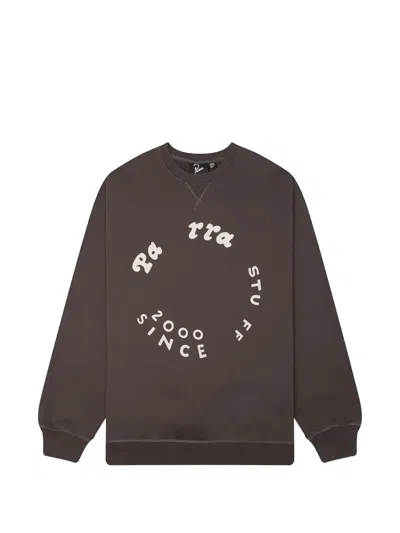 By Parra Gasoline Logo-print Crew-neck Sweatshirt In Brown