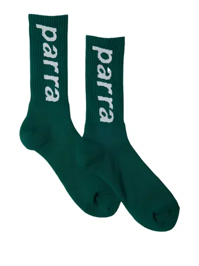 By Parra Logo-intarsia Socks In Green