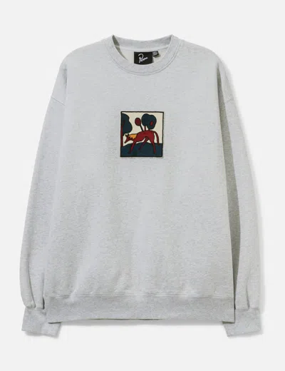 By Parra Long Lost Leg Crew Neck Sweatshirt In Gray