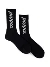 By Parra Lowercase Scriptlogo-jacquard Socks In Black
