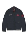 By Parra Pumping Gas Trucker Jacket In Blue