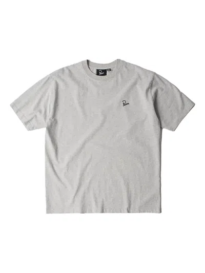 By Parra Signature-embroidered Short-sleeve Tee In Gray