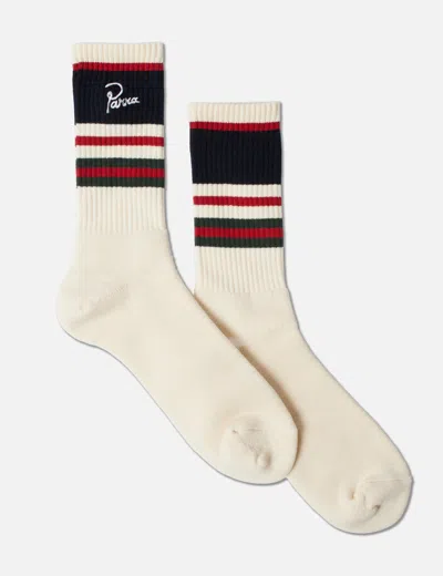 By Parra Signature Striped Crew Socks In Neutral