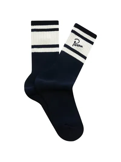 By Parra Signature Striped Socks In Blue