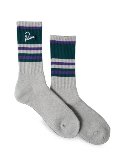 By Parra Signature Striped Socks In Gray