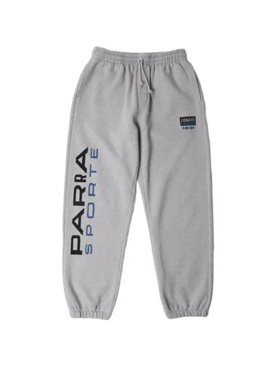 By Parra Sporte Drawstring-detail Cotton Track Pants In Gray