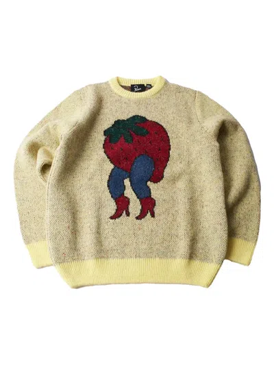 By Parra Stupid Strawberry Sweater In Neutral