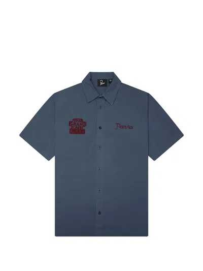 By Parra The End Books Embroidered Short-sleeve Shirt In Blue
