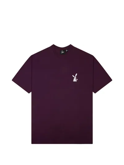 By Parra Thumbs Up Embroidered-logo T-shirt In Purple