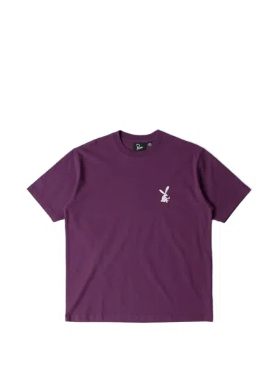 By Parra Thumbs Up Embroidered-logo T-shirt In Purple
