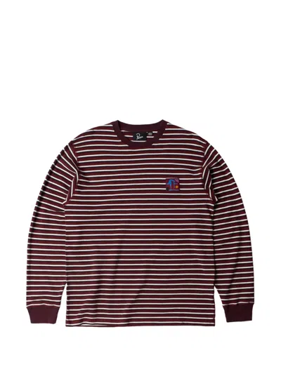 By Parra Tripped Striped Pique Long-sleeve T-shirt In Red