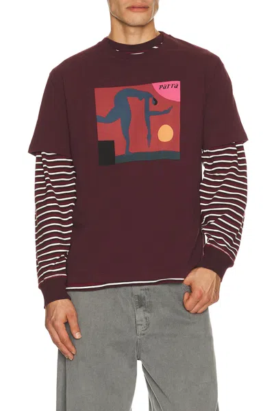 By Parra Tripped Up T-shirt In Dark Red