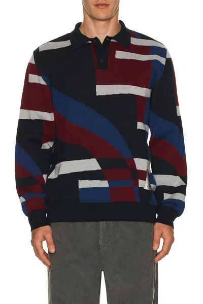 By Parra Vertical Forest Knitted Polo In Multi