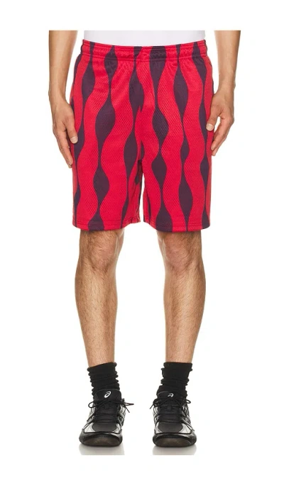 By Parra Waved Mesh Shorts In Red