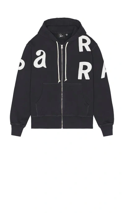 By Parra Word Salad Zip Hooded Sweatshirt In Black