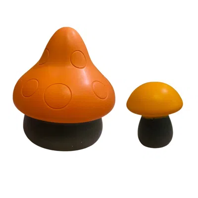 By Shax Black / Orange Bright Mushrooms Pair - Orange & Black In Multi