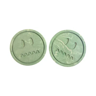 By Shax Confused Coaster Pair - Soft Green