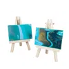 By Shax Green / Gold Mini Painting Pair - Earth, Wind & Fire In Green/gold
