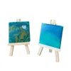 By Shax Green / Gold Mini Painting Pair - Green Green Grass In Green/gold