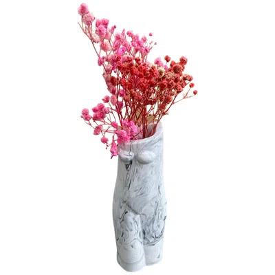By Shax Lady Vase - White Marbled