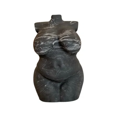 By Shax Marbled Curvy Lady Bust - Black